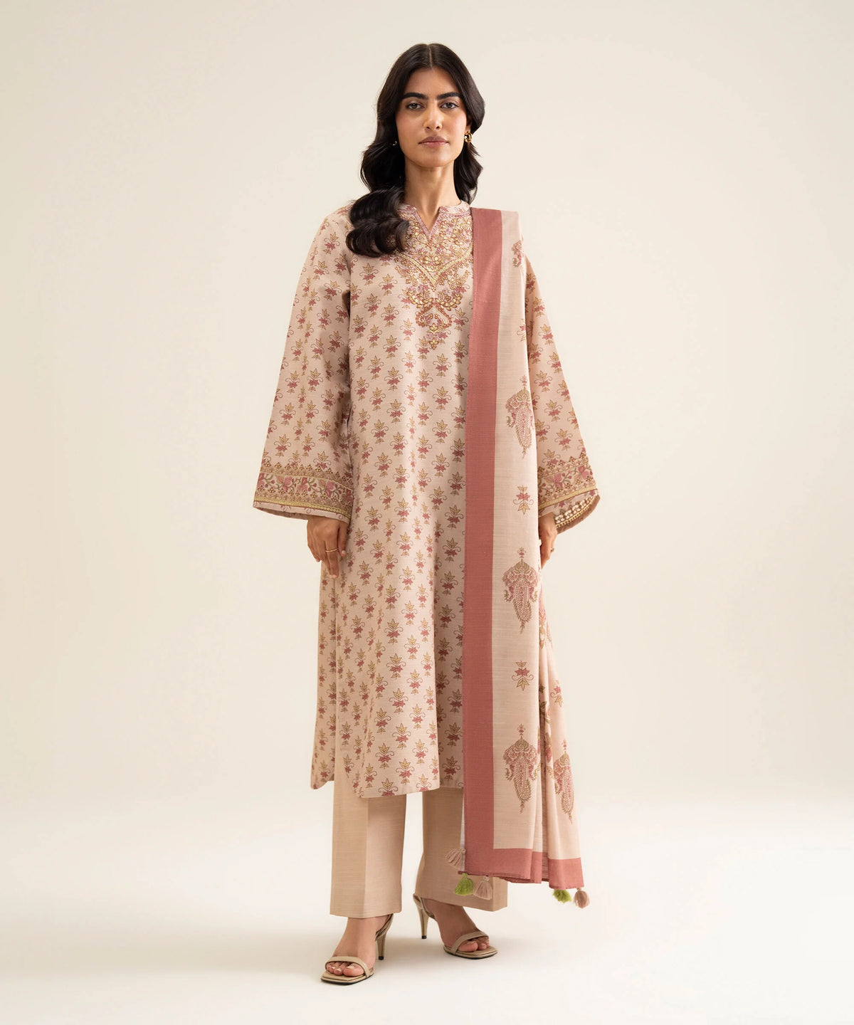 3 Piece - Embroidered Premium Khaddar Suit