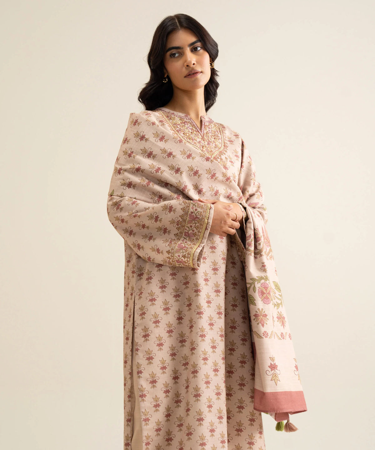 3 Piece - Embroidered Premium Khaddar Suit