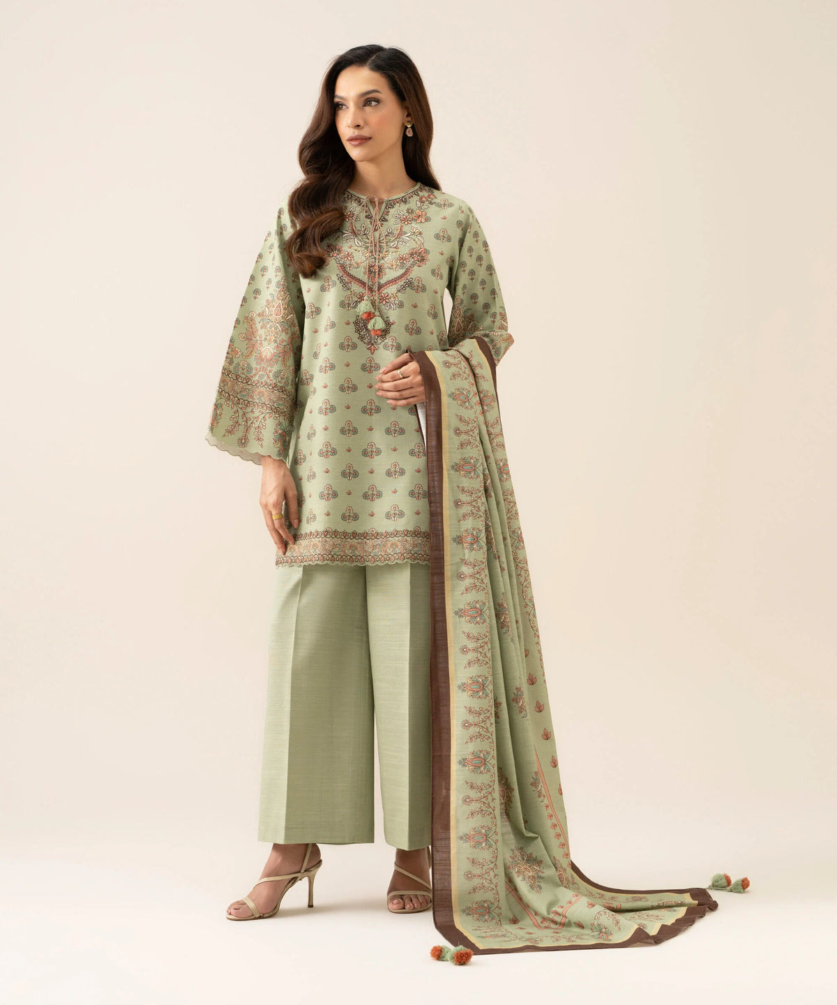 3 Piece - Embroidered Premium Khaddar Suit