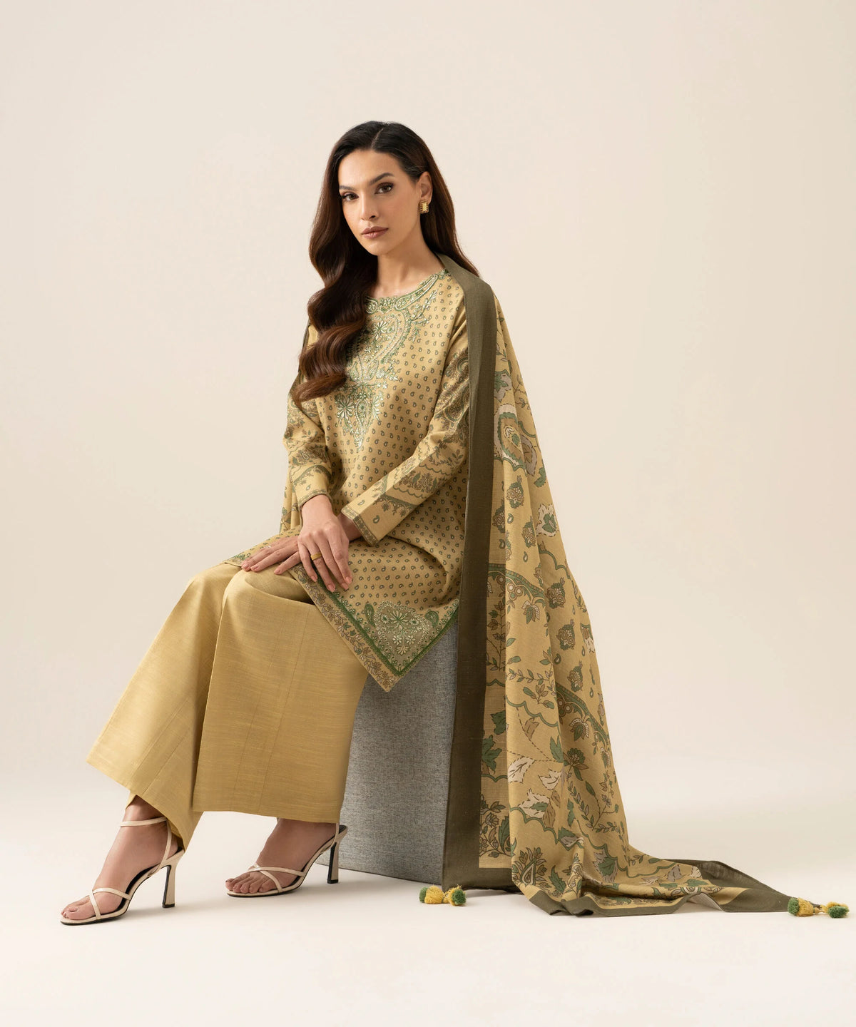 3 Piece - Embroidered Premium Khaddar Suit