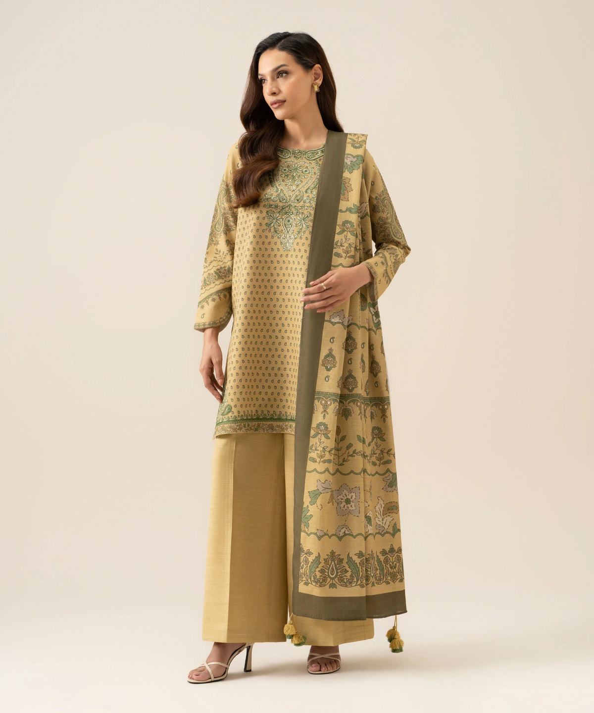 3 Piece - Embroidered Premium Khaddar Suit