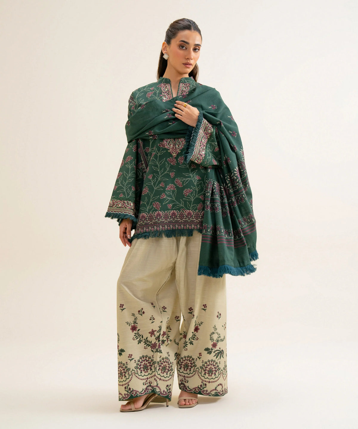 3 Piece - Embroidered Premium Khaddar Suit