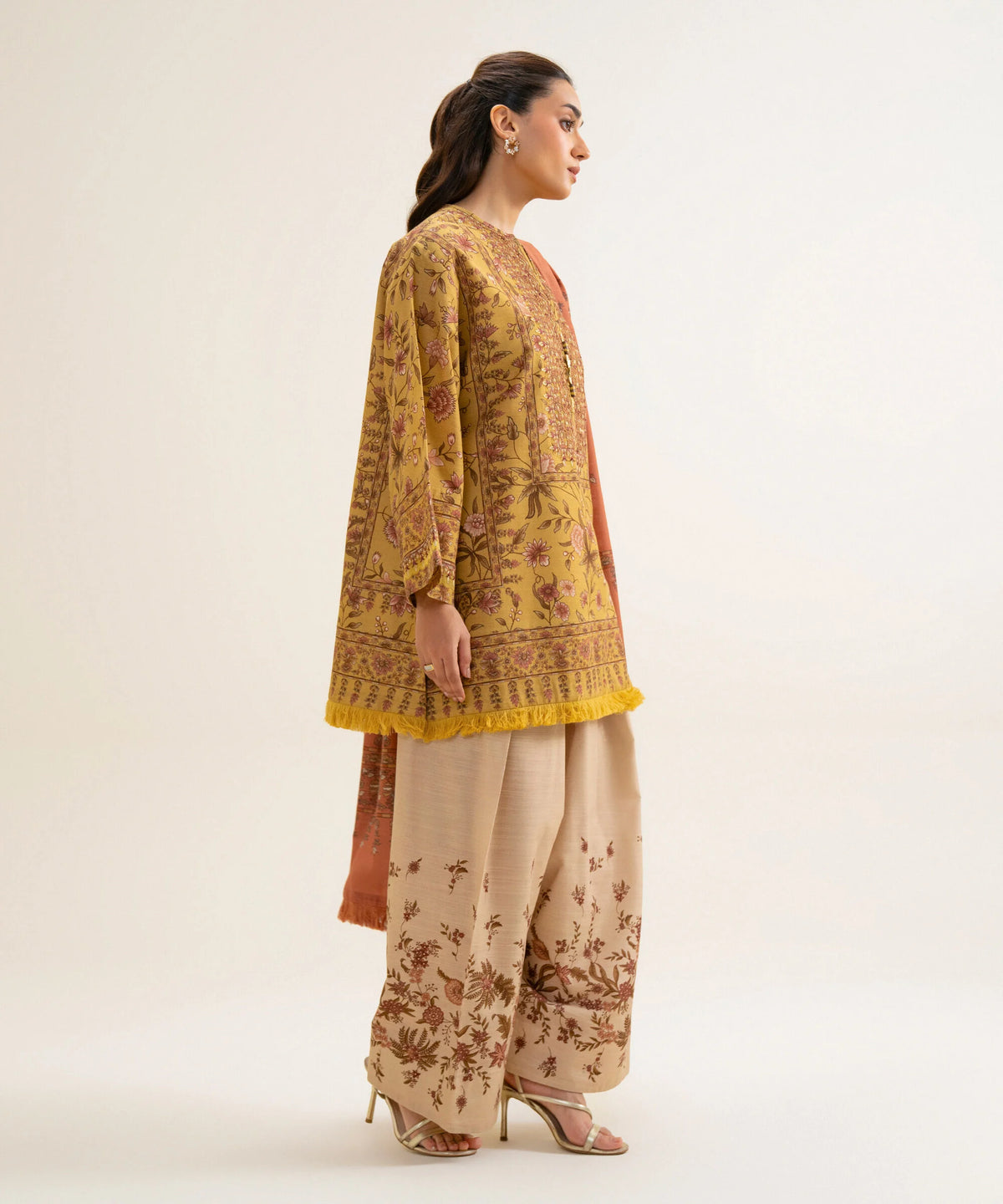 3 Piece - Embroidered Cotton Suit