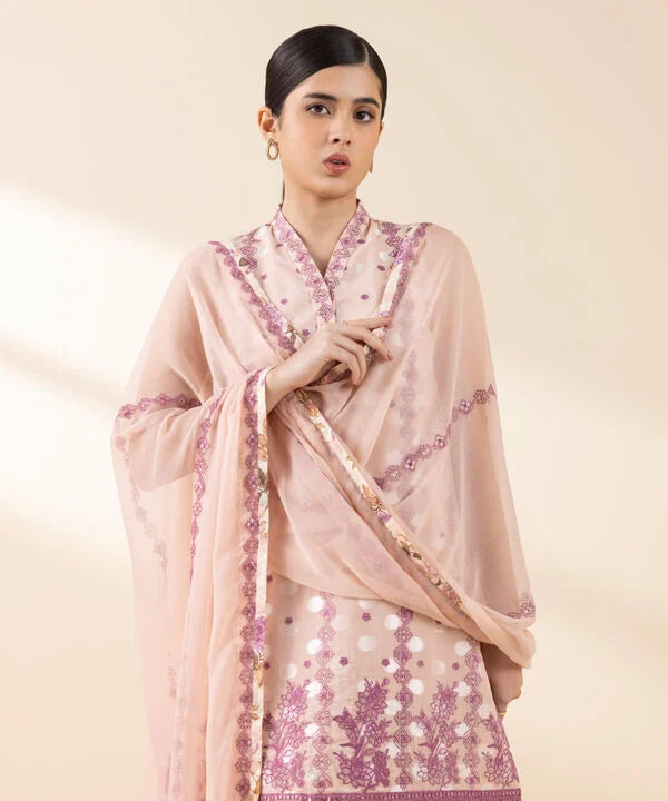 3 Piece - Embroidered Jacquard Suit