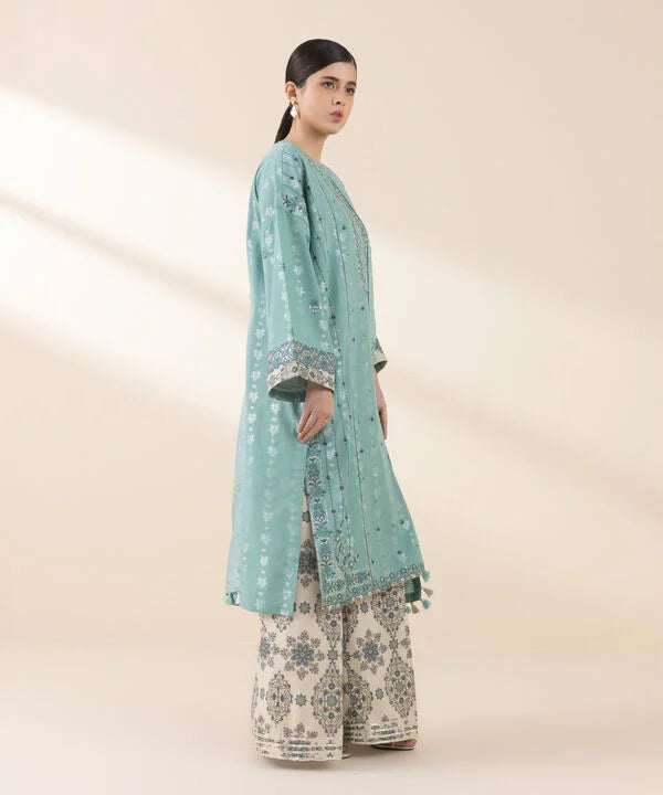 3 Piece - Embroidered Jacquard Suit