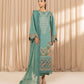 3 Piece - Embroidered Cotton Satin Suit