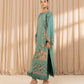 3 Piece - Embroidered Cotton Satin Suit