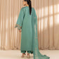 3 Piece - Embroidered Cotton Satin Suit