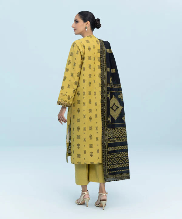3 Piece - Embroidered Jacquard Suit