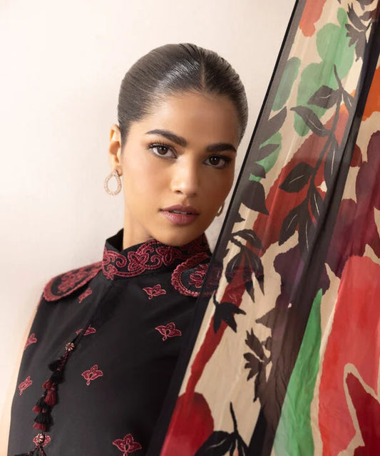 3 Piece - Embroidered Cotton Suit