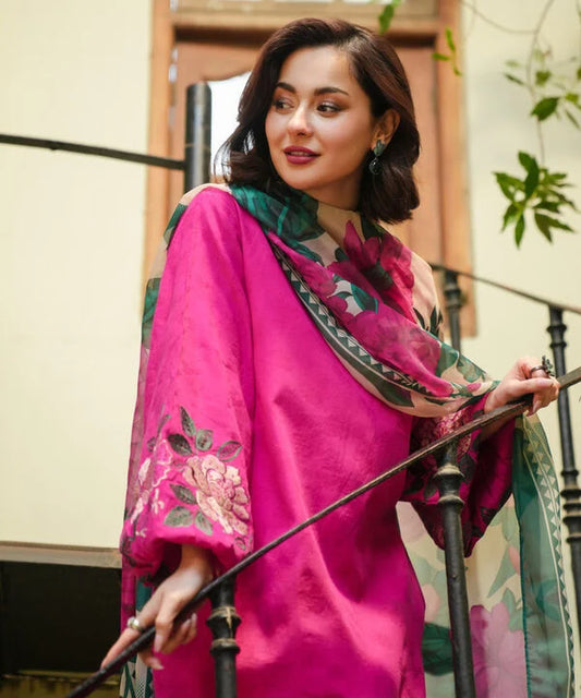 3 Piece - Embroidered Cotton Jacquard Suit