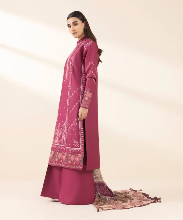 3 Piece - Embroidered Cotton Suit
