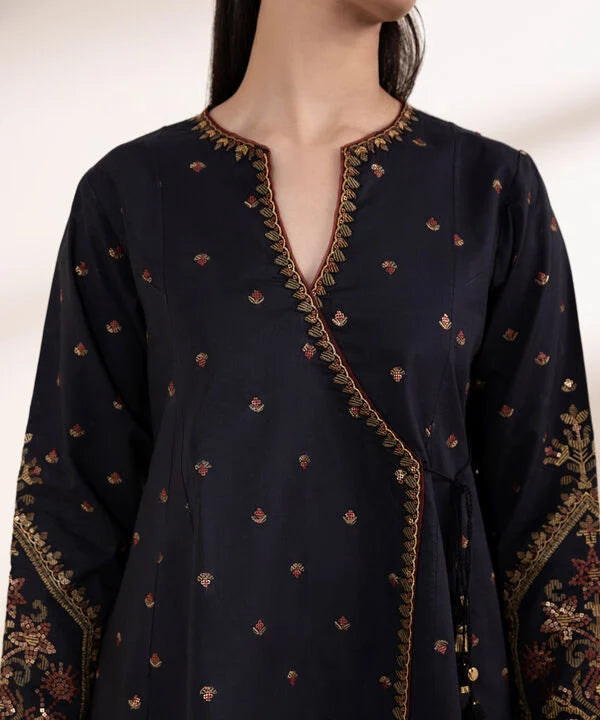 3 Piece - Embroidered Cotton Suit