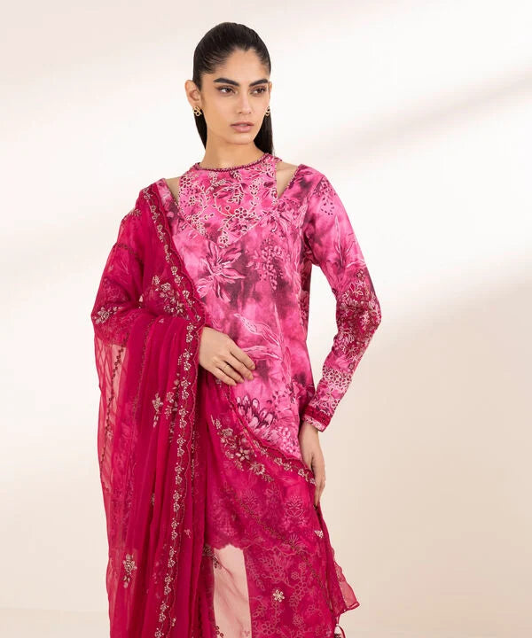 3 Piece - Embroidered Dobby Suit