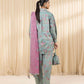 3 Piece - Embroidered Silk Suit