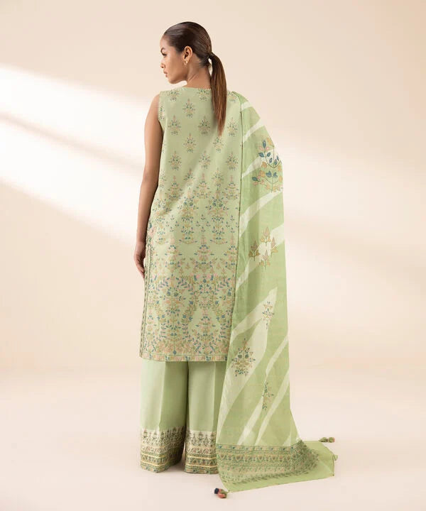3 Piece - Embroidered Zari Lawn Suit