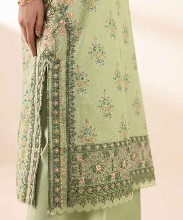 3 Piece - Embroidered Zari Lawn Suit