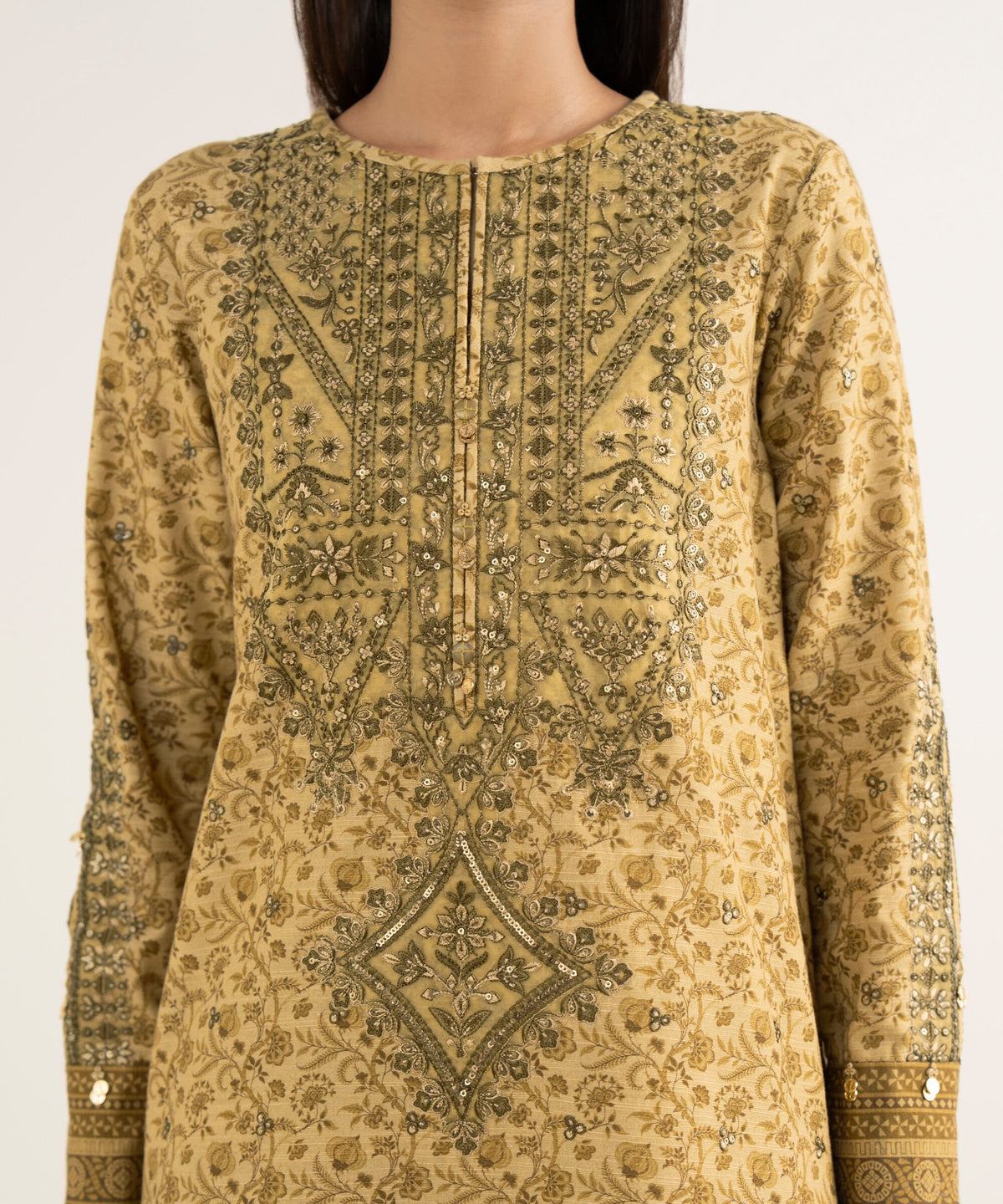 3 Piece - Embroidered Cotton Suit
