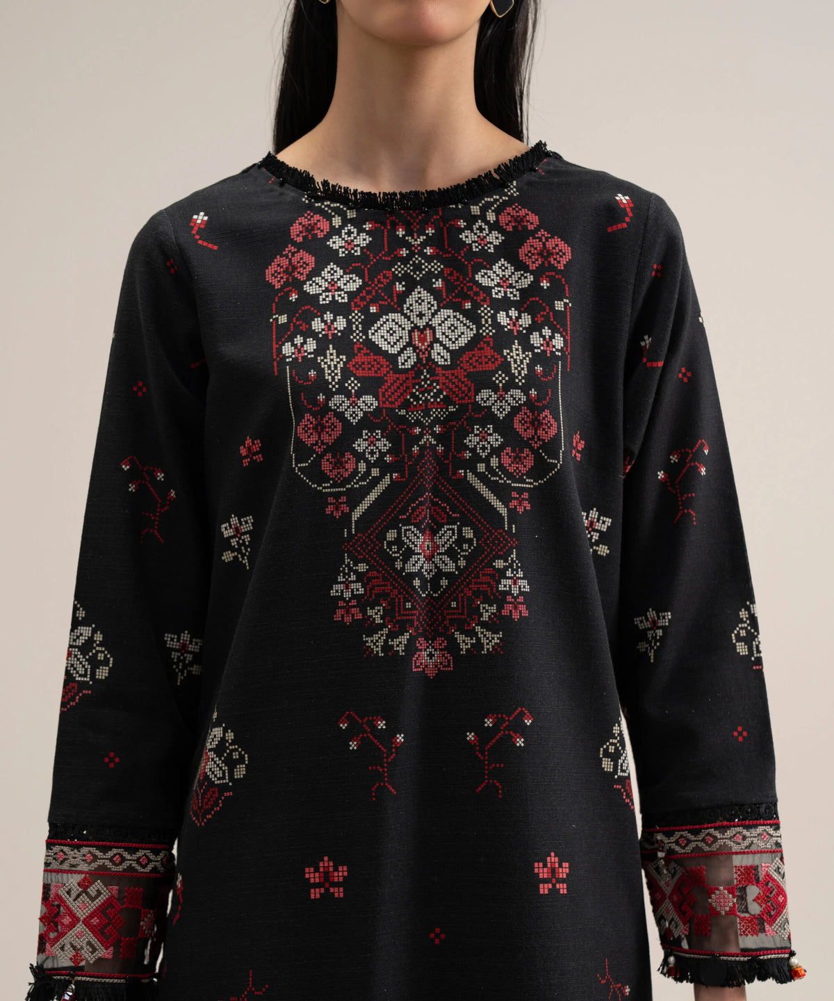 3 Piece - Embroidered Cotton Suit