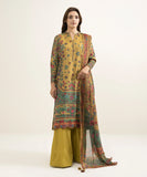 3 Piece - Printed Silk Suit