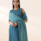 3 Piece - Embroidered Cotton Jacquard Suit