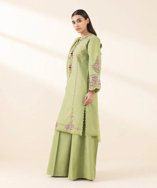 3 Piece - Embroidered Crosshatch Suit