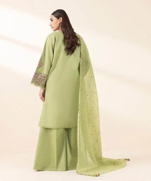3 Piece - Embroidered Crosshatch Suit