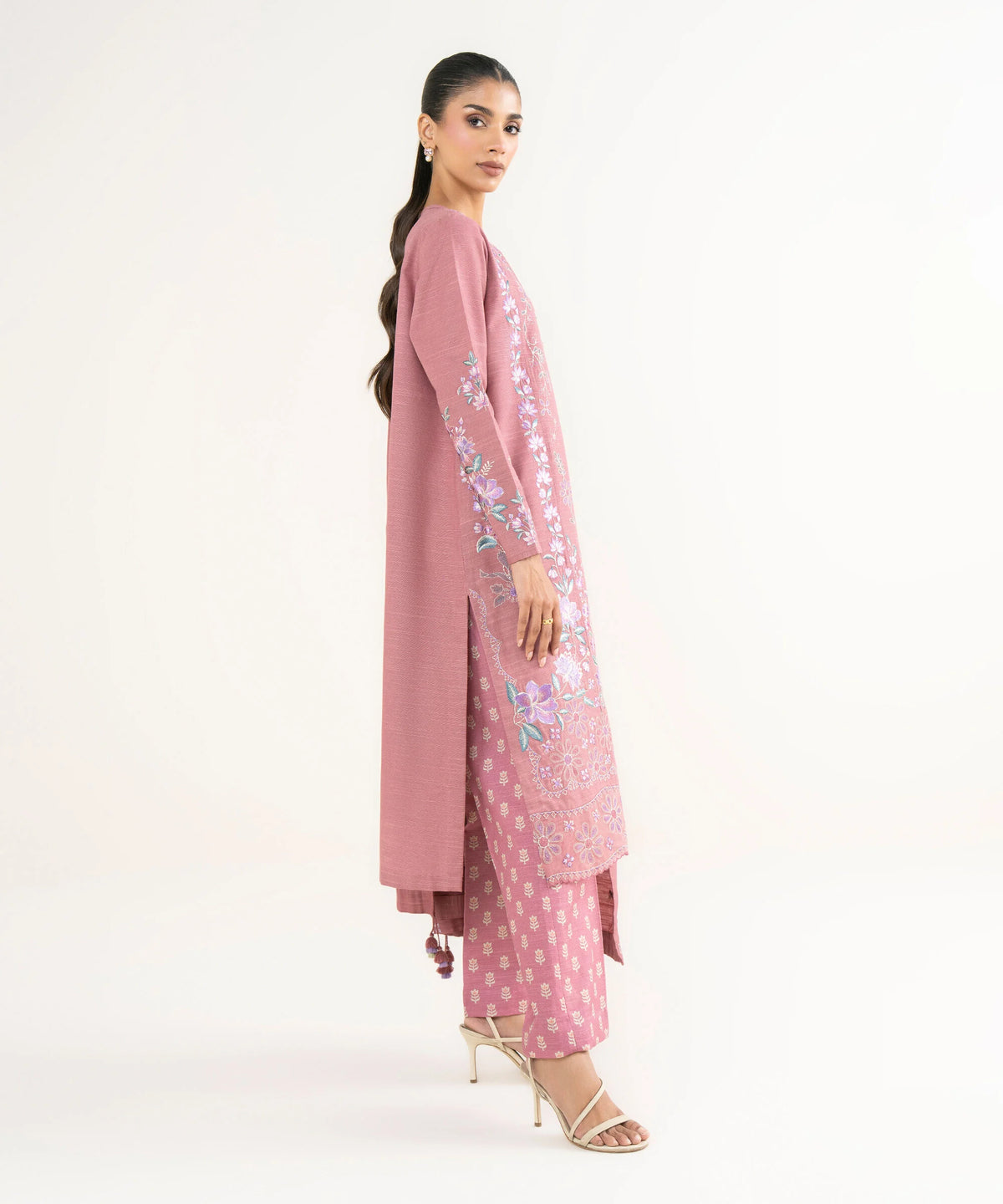 3 Piece - Embroidered Khaddar Suit