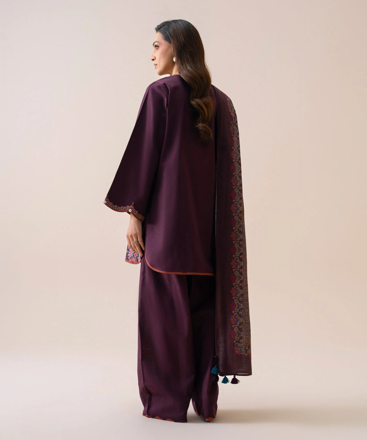 3 Piece - Embroidered Light Khaddar Suit