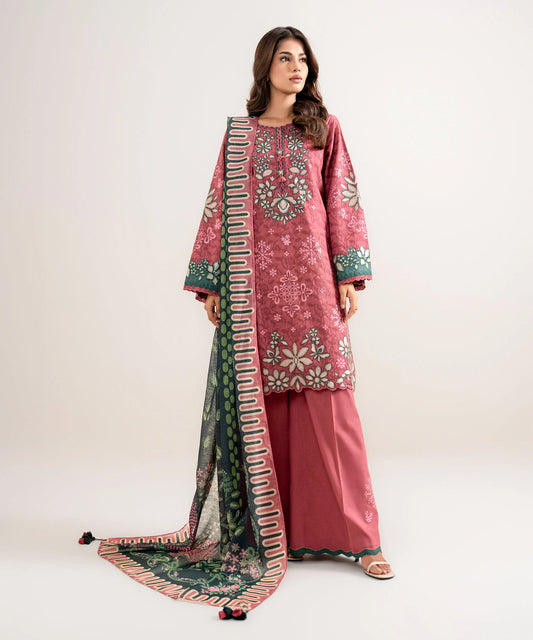 3 Piece - Embroidered Jacquard Suit