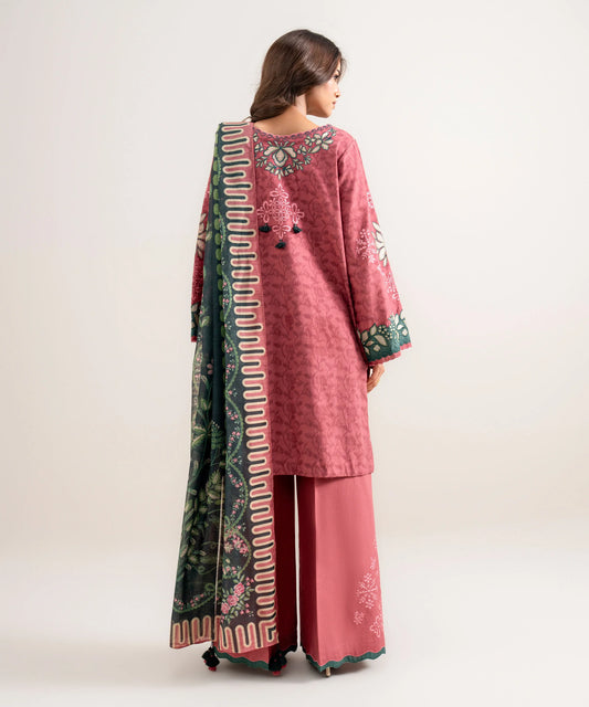3 Piece - Embroidered Jacquard Suit
