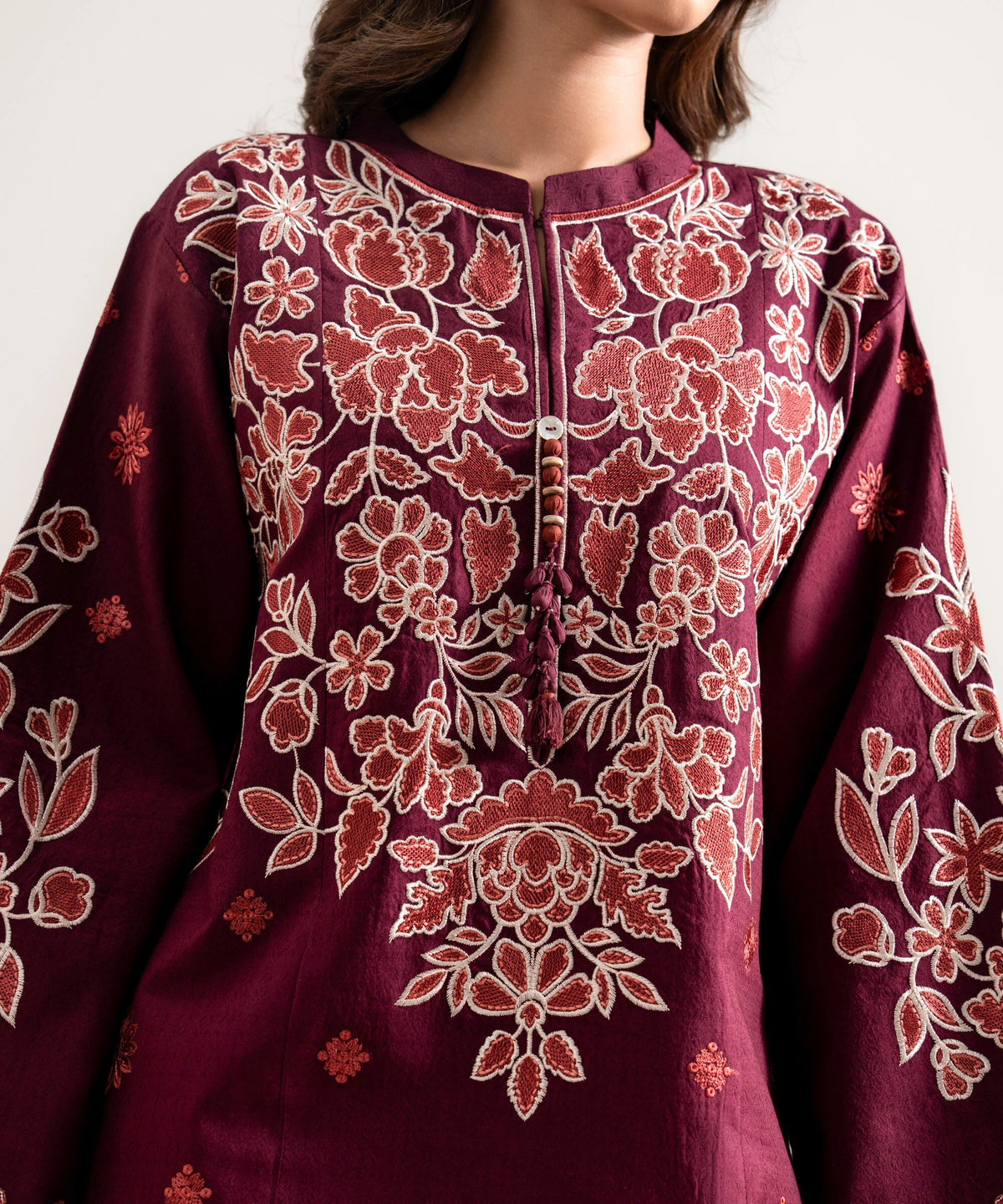 3 Piece - Embroidered Dobby Suit