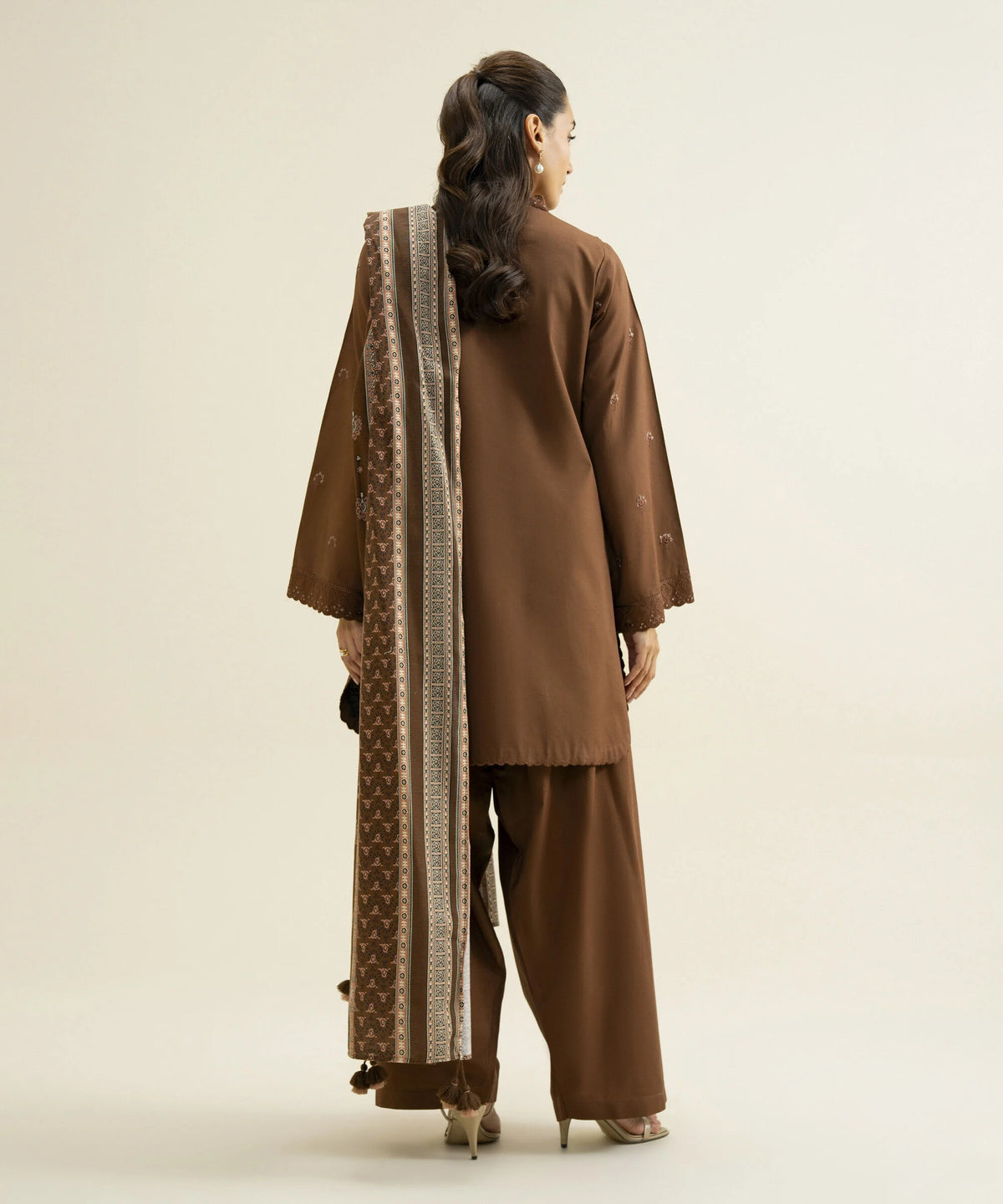 3 Piece - Embroidered Khaddar Suit