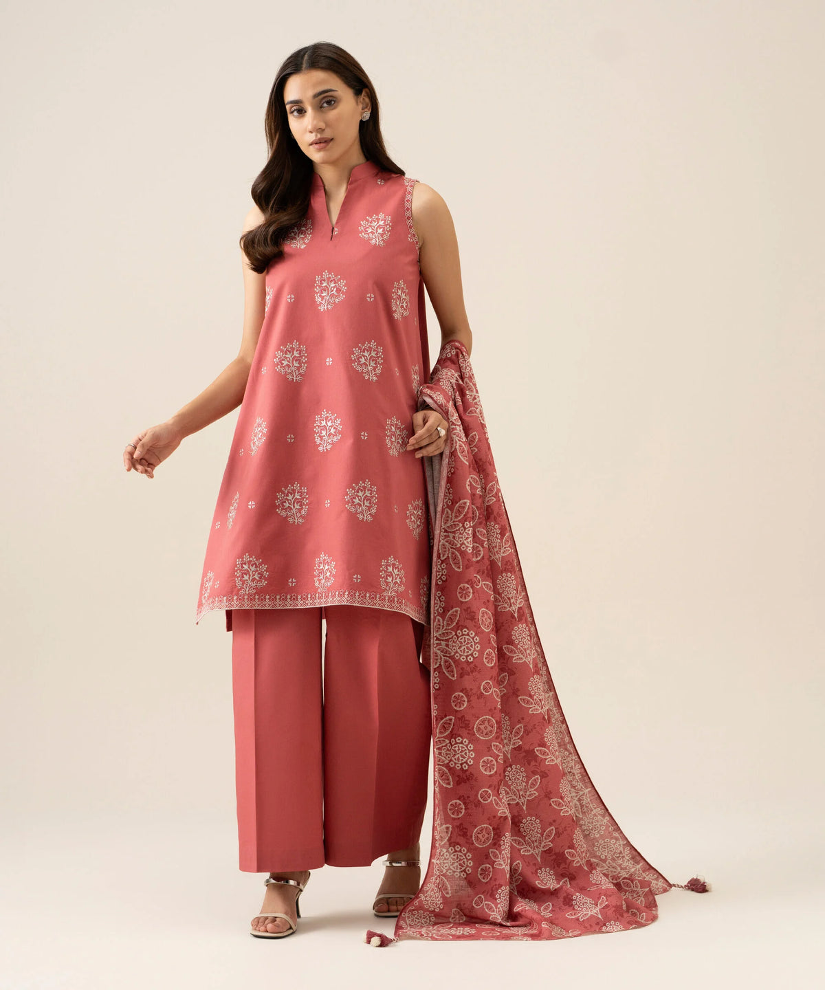 3 Piece - Embroidered Khaddar Suit