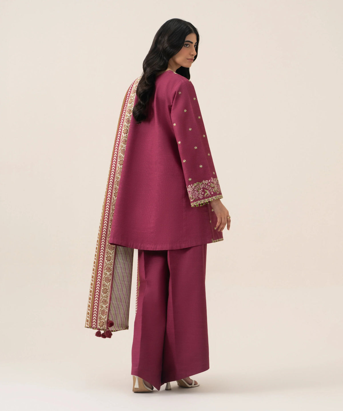 3 Piece - Embroidered Cotton Suit