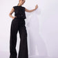 Wide-Leg Textured Trousers