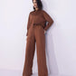 Wide-Leg Cotton-Satin Trousers