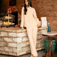 Straight-Fit Textured Trousers