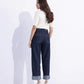 Straight Fit Denim with Turn-Up Hem