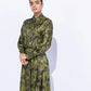 Silky Printed Dress with Belt
