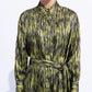Silky Printed Dress with Belt