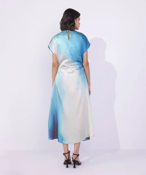 Printed Midi Satin Dress