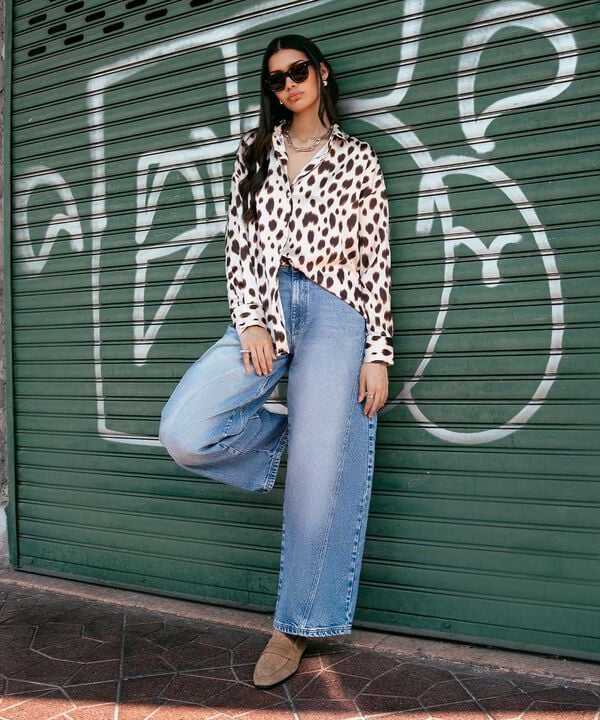 Animal Print Satin Shirt