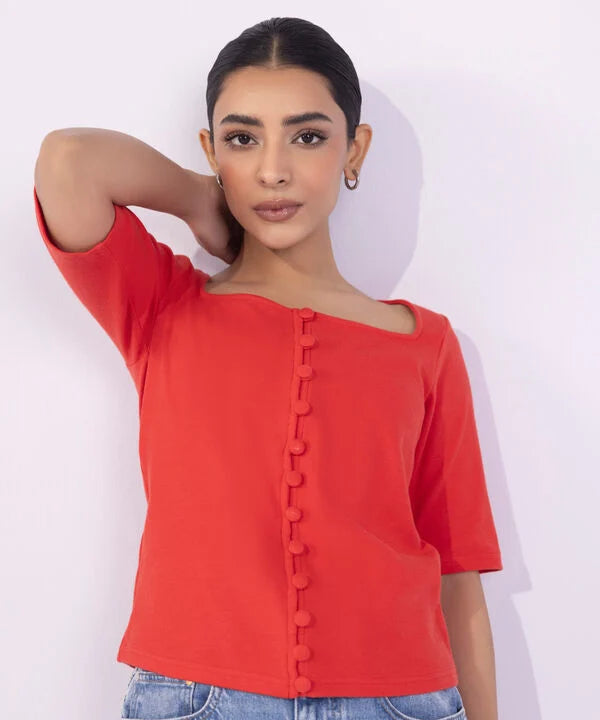 Square-Neck Rib Top